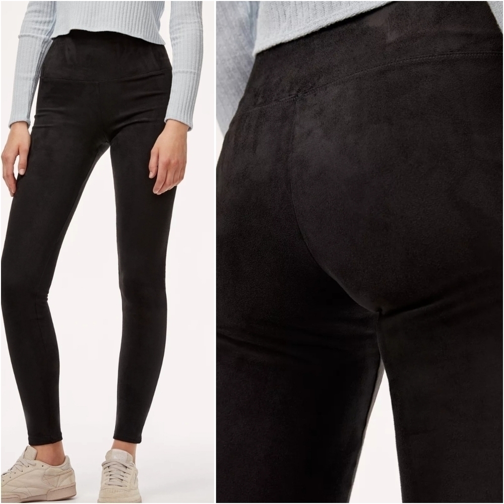{S} Wilfred Free Daria Vegan Suede Leggings High Waisted Pull On Pant